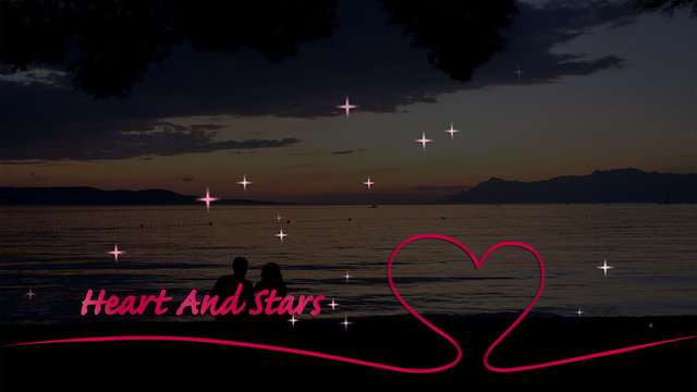 Heart and Stars Titles Overlay