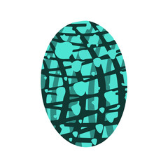 Easter egg with a pattern on isolated white background. Delicate, cute color palette. Happy easter. Greeting card design element and more. Digital hand drawing illustration. Stock vector illustration