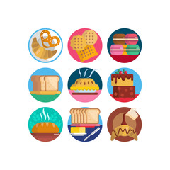 Fototapeta na wymiar baking vector illustrations icons cake cupcake
