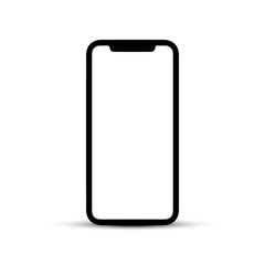 Studio shot of Smartphone with blank white screen for Infographic Global Business Marketing investment Plan, mockup model 