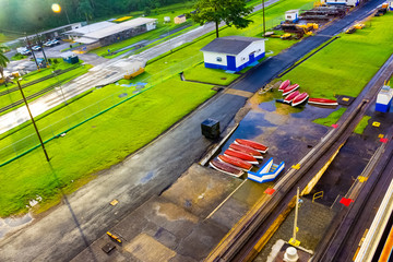 View of Panama Canal from cruise ship