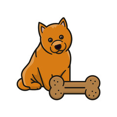 Puppy with dog treat isolated vector illustration  Dog Biscuit Appreciation Day on February 23rd