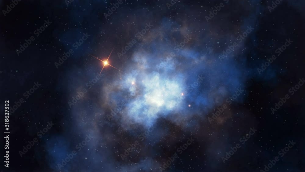 Wall mural nebular flight loopable