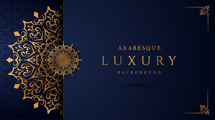 Luxury mandala background with golden arabesque pattern arabic islamic east style.decorative mandala for print, poster, cover, brochure, flyer, banner. - obrazy, fototapety, plakaty