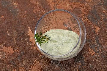 Cottage cream snack with herbs