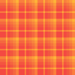 Seamless pattern in creative bright red, orange and yellow colors for plaid, fabric, textile, clothes, tablecloth and other things. Vector image.