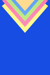 Colored triangles on a blue background.