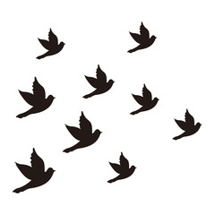 Obraz na płótnie Canvas Dove set, vector icon illustration symbol