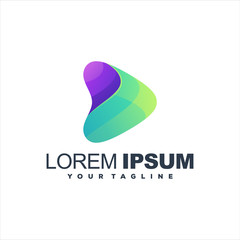 awesome triangle gradient logo design