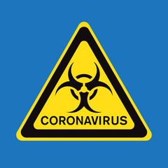 Coronavirus warning sign, vector illustration