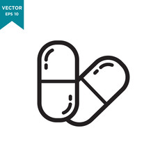 capsule vector icon in trendy flat style. medicine icon