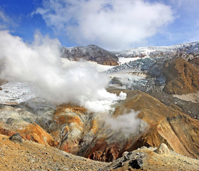 Mutnovsky volcano in Kamchatka Peninsula, Russia