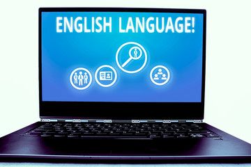 Writing note showing English Language. Business concept for third spoken native lang in world after...