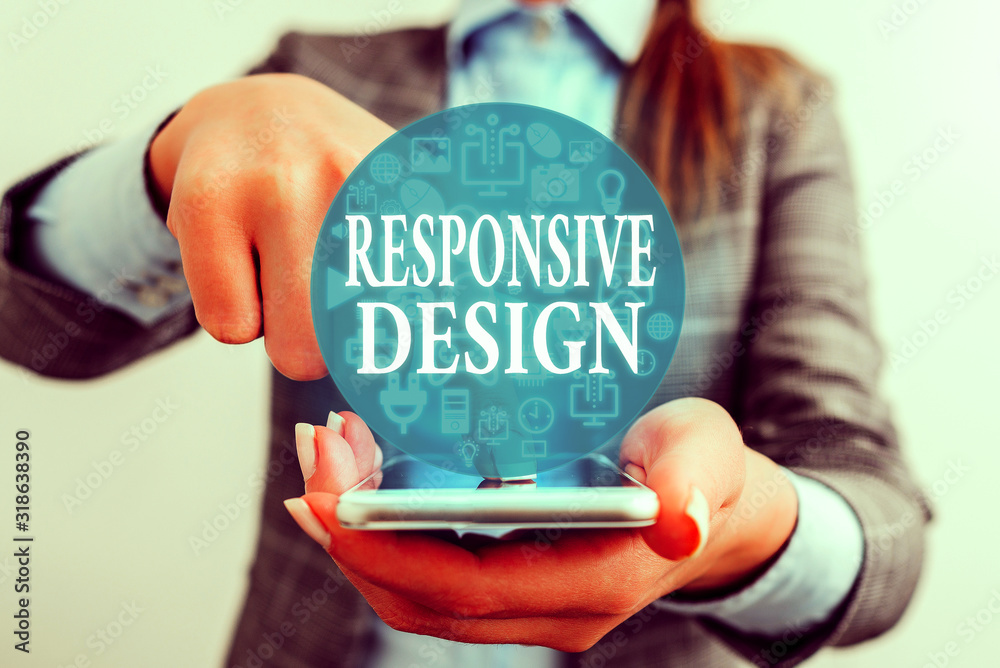 Poster handwriting text writing responsive design. conceptual photo web page creation that makes use of fle