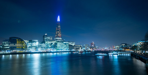 Fototapeta na wymiar London night scape with the Shard