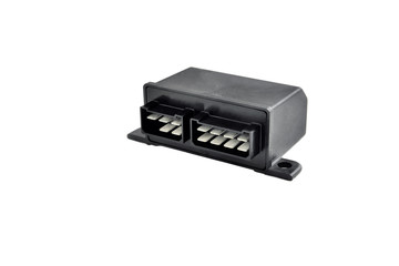 electronic car relay power and control system white background