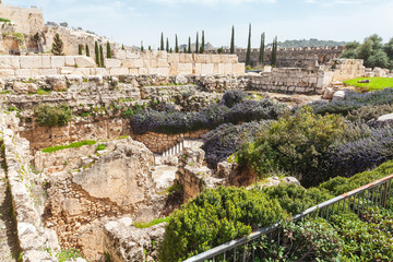 Archaeological site close to City of David in Jerusalem, Israel