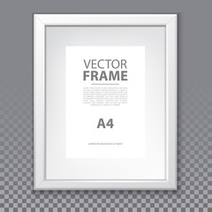 Vector frame with A4 page and plastic border, page