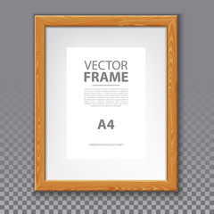 Wooden frame for photo or A4 message. 3d Board