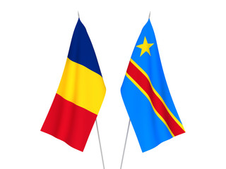 Romania and Democratic Republic of the Congo flags