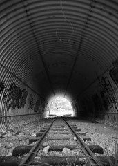 Abandoned railroad tunnel.