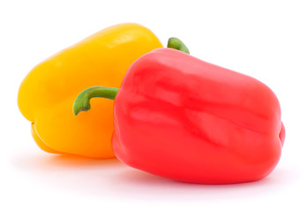 Peppers red and yellow isolated.