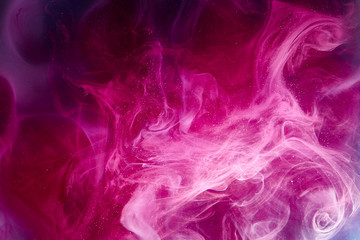 Pink universe abstract background, swirling galaxy smoke, alchemy dance of love and passion. Mysterious esoteric outer space, exoplanet sky - obrazy, fototapety, plakaty