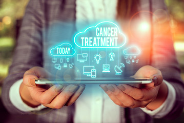 Handwriting text writing Cancer Treatment. Conceptual photo The analysisagement of medical care...