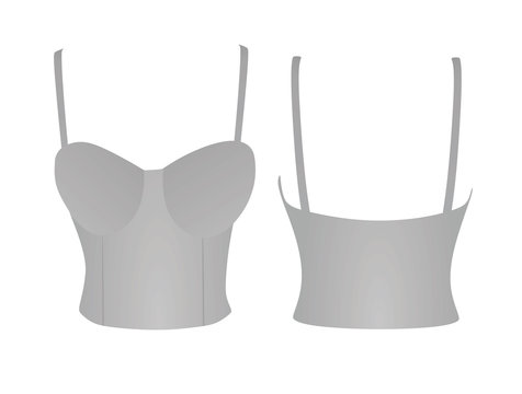 Women grey corset . vector illustration