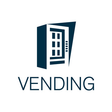 Vector logo of a vending machine with food