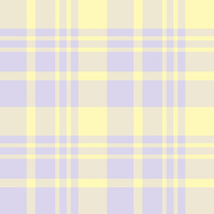 Seamless pattern in gentle light violet and yellow colors for plaid, fabric, textile, clothes, tablecloth and other things. Vector image.