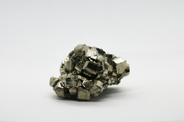 Pyrite crystal close-up, sulfide mineral