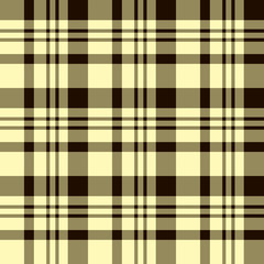 Seamless pattern in gentle light yellow, grey and black colors for plaid, fabric, textile, clothes, tablecloth and other things. Vector image.