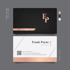 Dark elegant pink gold business card professional
