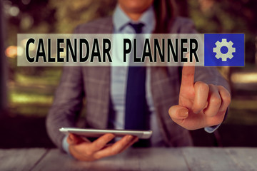 Conceptual hand writing showing Calendar Planner. Concept meaning schedule of activities or task...
