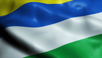 3D Waving Colombia City Flag of Jerico Closeup View