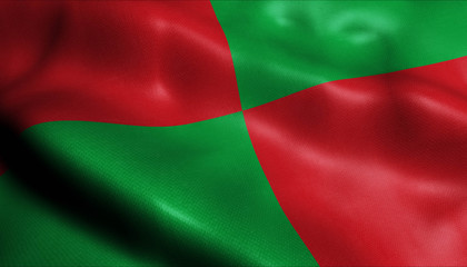 3D Waving Colombia City Flag of Paipa Closeup View