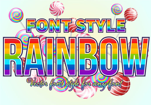 Rainbow Text Effect Mockup