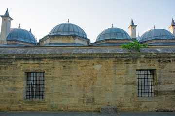 Fototapeta na wymiar A wall in the 16th century Suleymaniye mosque, the largest Ottoman mosque in Istanbul, Turkey
