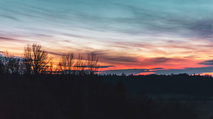Fototapeta premium Lithuanian sunset in winter
