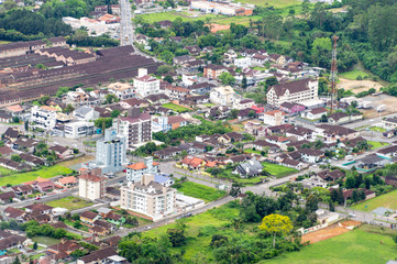 Naklejka premium Top view of Pomerode, Santa Catarina, Brazil