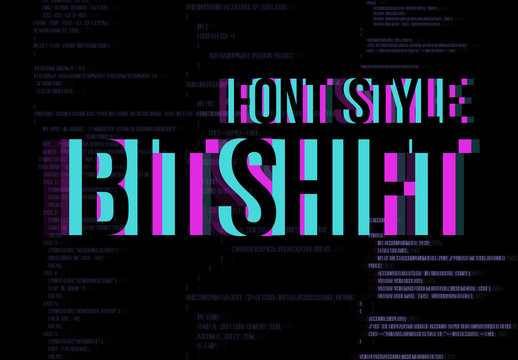 Bit Shift Digital Error Text Effect Mockup