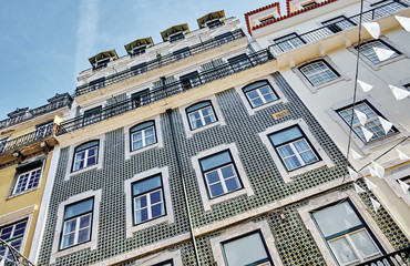 Tile building wall in Lisbon.