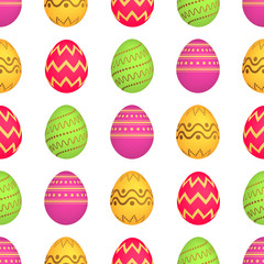Seamless pattern with colorful Easter eggs