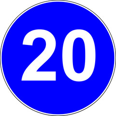 20 suggested speed road sign