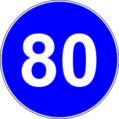 Obraz premium 80 suggested speed road sign