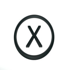 Obraz premium Isolated 3D illustrations. The blaсk symbol in circle on a white background. Abstraction.