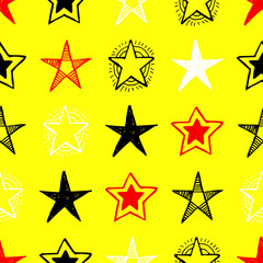 Obraz premium Seamless doodle hand drawn stars