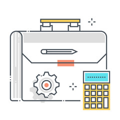 Briefcase related color line vector icon, illustration