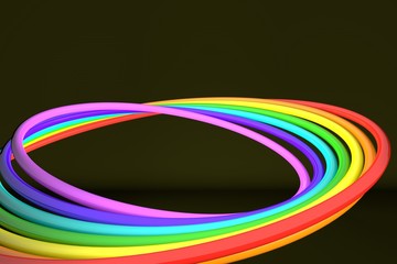 3D illustration.  The pattern of the rainbow on the wallpaper.